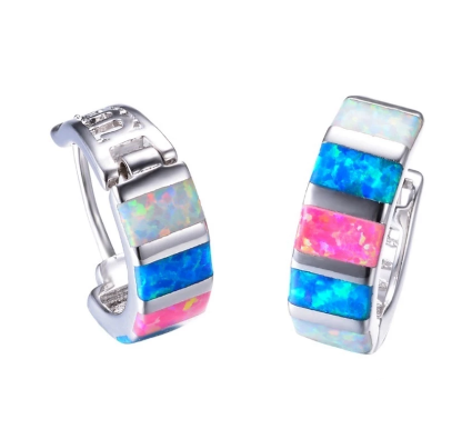 Thời Trang Nhẫn Cưới Đính Đá Opal Màu Xanh Dương