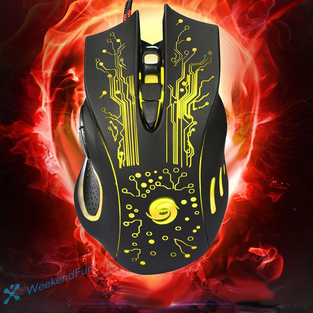 Chuột Quang Chơi Game 6D 3200DPI Có Đèn LED Cho PC