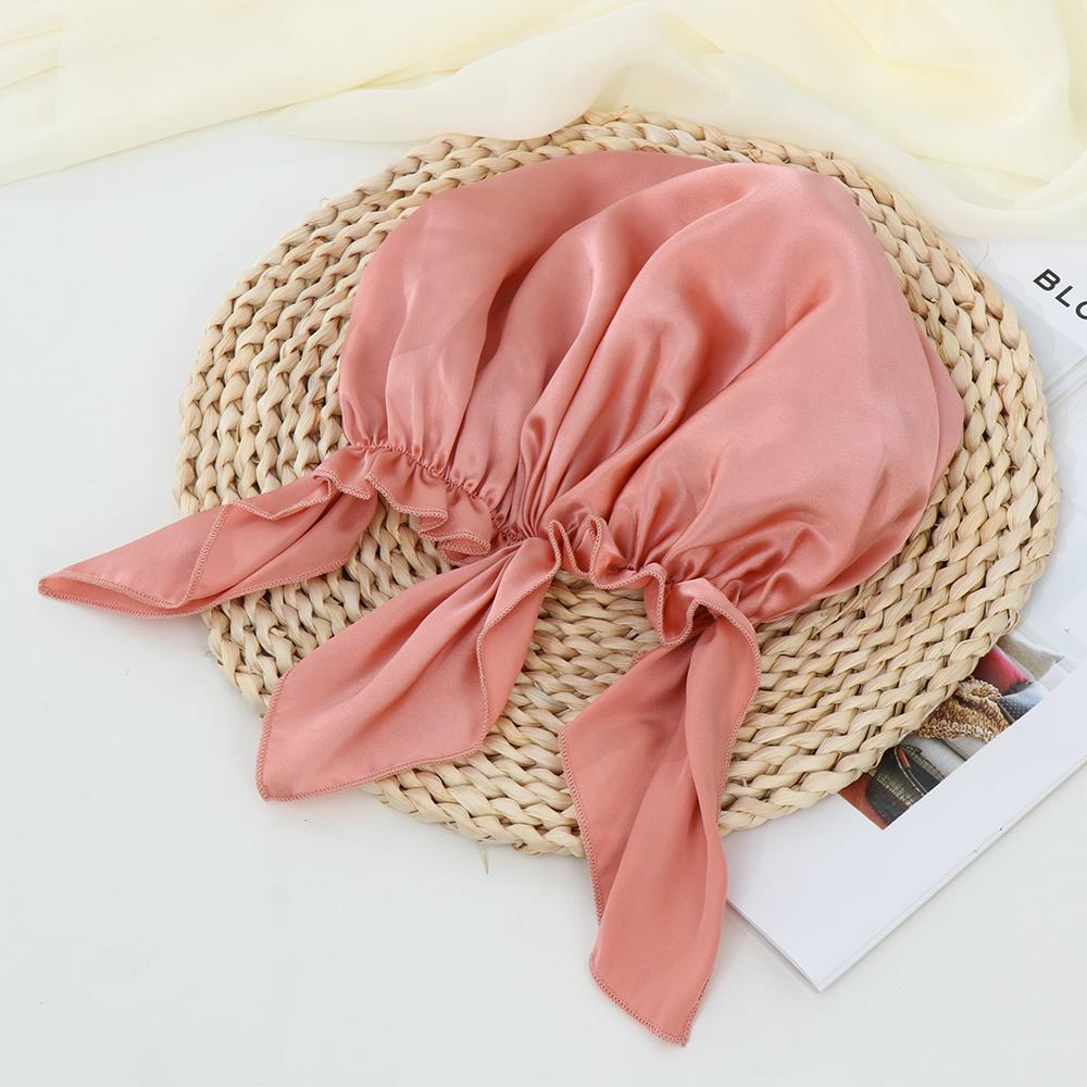 Mũ Trùm Đầu Kiêm Khăn Quấn Tóc Khi Ngủ Mềm Mịn Dài 1 #