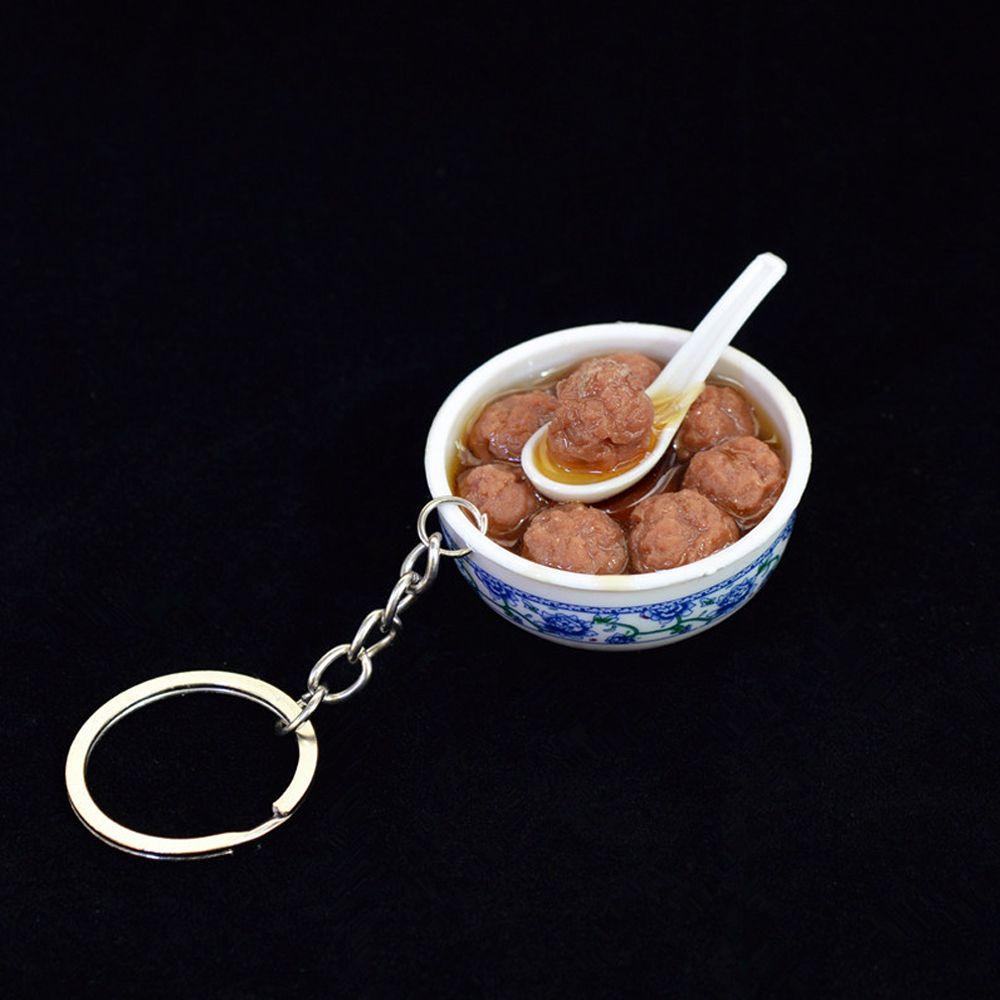 Móc Khóa Hình Tô Sứ Màu Trắng Xanh Dễ Thương