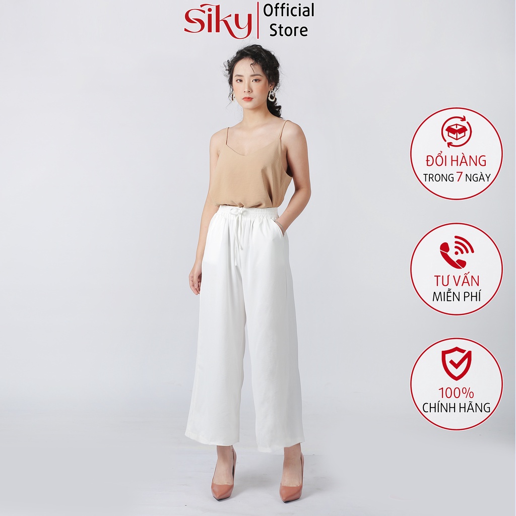 Quần ống rộng SIKY đũi lụa vải mềm QDX