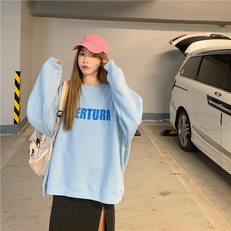 Áo Nỉ Sweater Nữ CUTEZOO Áo nỉ form rộng vintage dài tay Hàn Quốc OVERTURN
