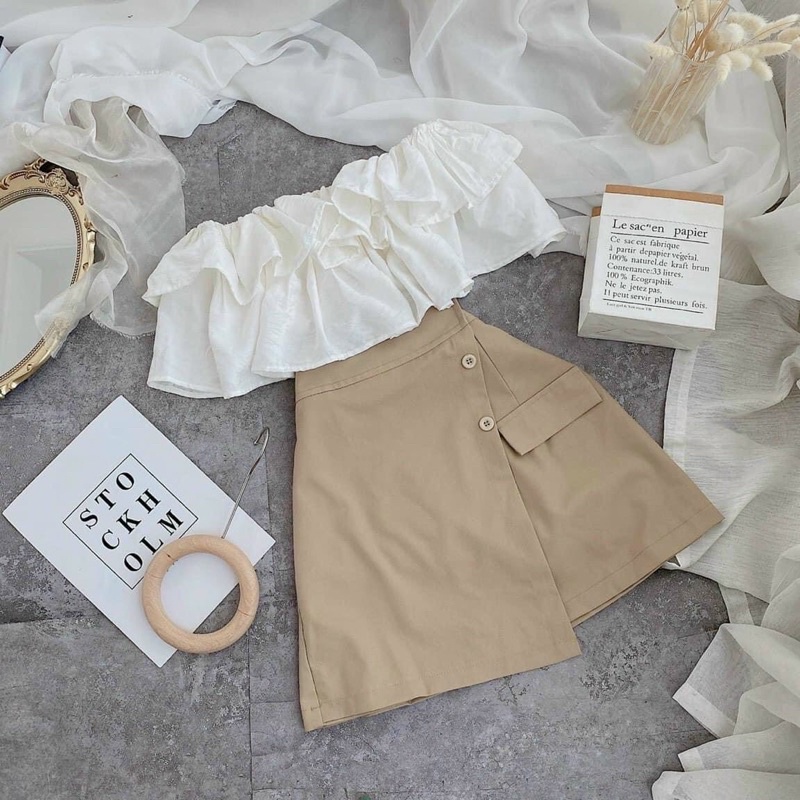 chân váy lệch tà phối nút | BigBuy360 - bigbuy360.vn