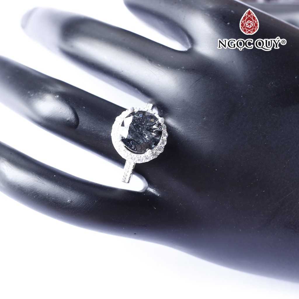 Nhẫn bạc nữ đính TA tóc cao cấp - Ngọc Quý