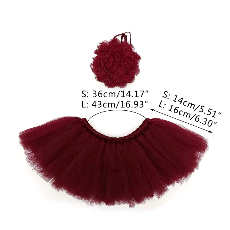 Set 2 món chân váy phồng + băng đô dùng làm phụ kiện chụp ảnh cho bé sơ sinh