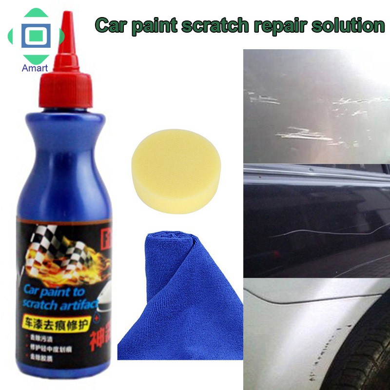 AM Car Body Scratch Remover Repair Pen + Soft Sponge + Towel Automotive Waxing Polishing Tool