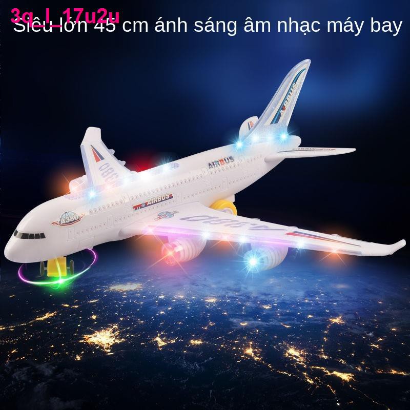 Ô tô điều khiển từ xaMáy bay nhạc điện trẻ em A380 mô hình đồ chơi đầy màu sắc âm ánh sáng không điều khiển từ xa
