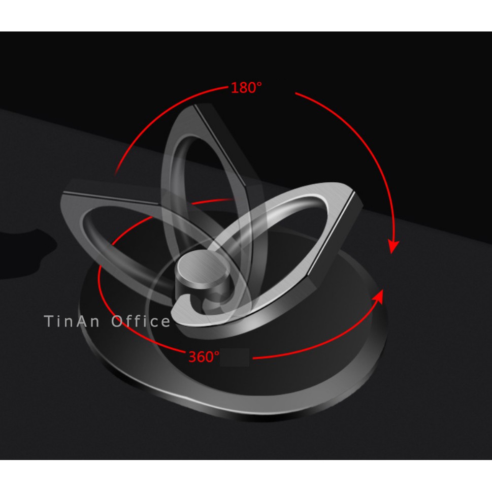 Giá đỡ dạng vòng nhẫn xoay 360°, Giá đỡ điện thoại di động hợp kim sang trọng