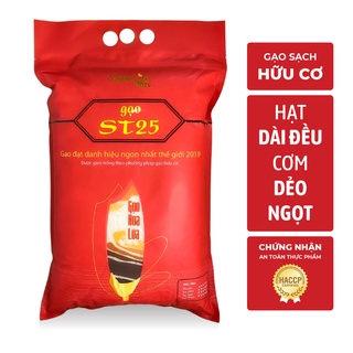 Gạo ST25 Hoa Lúa túi 5kg - Dẻo nhiều, mềm cơm, thơm lá dứa