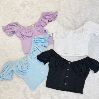 Áo trễ vai bo ngực nút