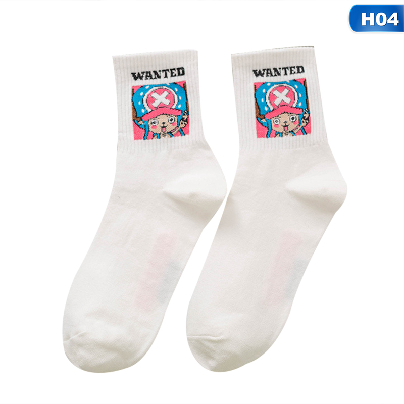 flowersqueen Vớ Cotton Nữ Mềm Mại In Hình Nhân Vật Hoạt Hình One Piece