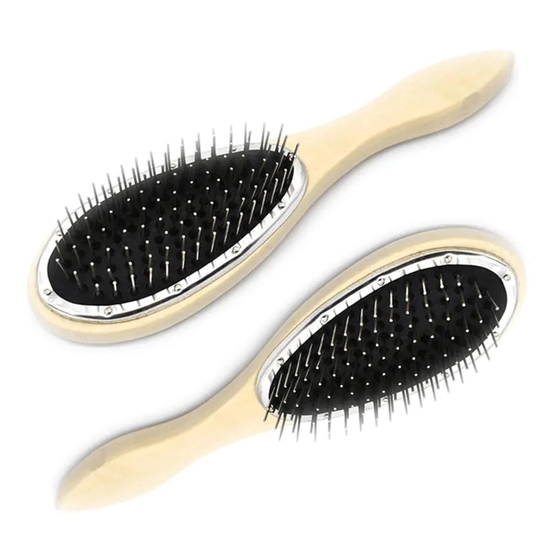 Lược Chải Tóc Giả Chống Tĩnh Điện Bằng Thép Không Gỉ Tay Cầm Nhựa