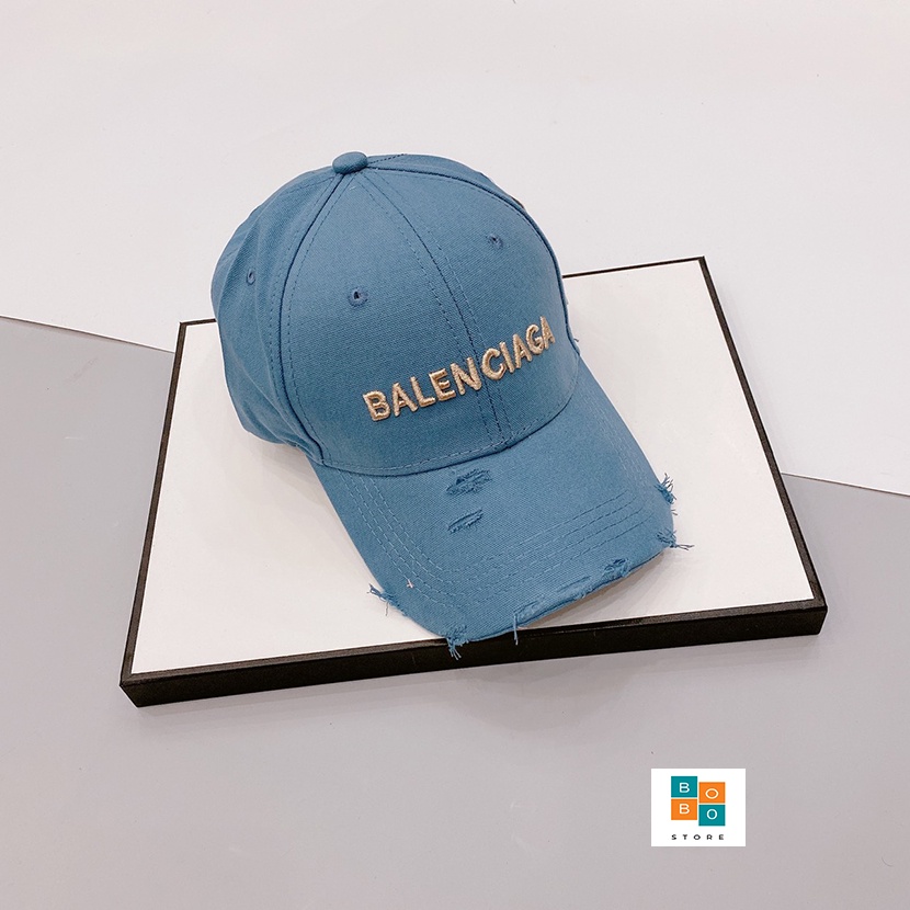 Mũ lưỡi trai xước Balenciaga nhiều màu logo thêu nổi phong cách trẻ trung cá tính