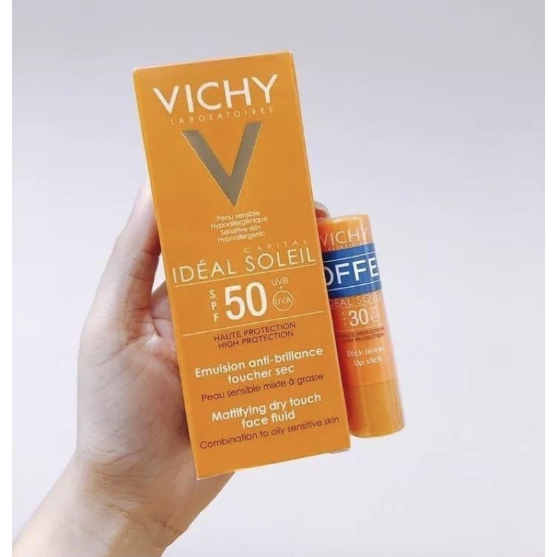 [Bill Pháp] Set Kem Chống Nắng Vichy Ideal Soleil 50ml + Son Dưỡng