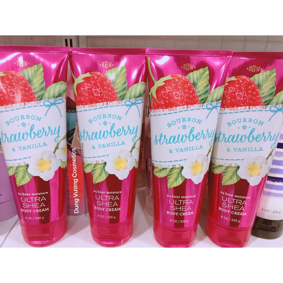 Dưỡng Thể Bath & Body Works Ultra Shea Body Cream Bourbon Strawberry & Vanilla