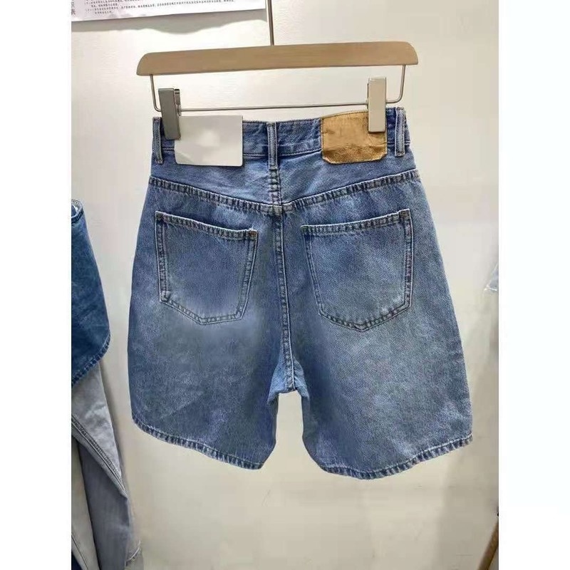 Quần Short Denim Ống Rộng Lưng Cao Thời Trang Mới Cho Nữ