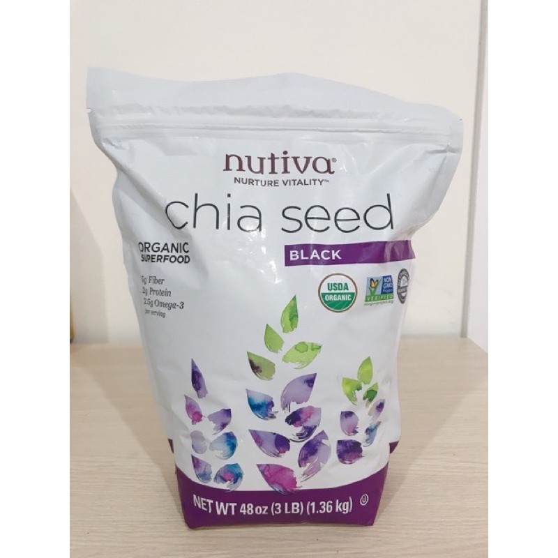 Hạt chia hữu cơ Mỹ Nutiva Organic Black Chia Seed 1.36kg