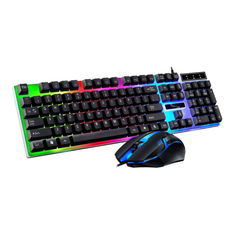 Combo Bộ Phím Chuột Máy Tính Văn Phòng Để Bàn PC Laptop Giả Cơ Goldtech GT200 Có Led RGB Đổi Màu Bảo Hành 12 Tháng