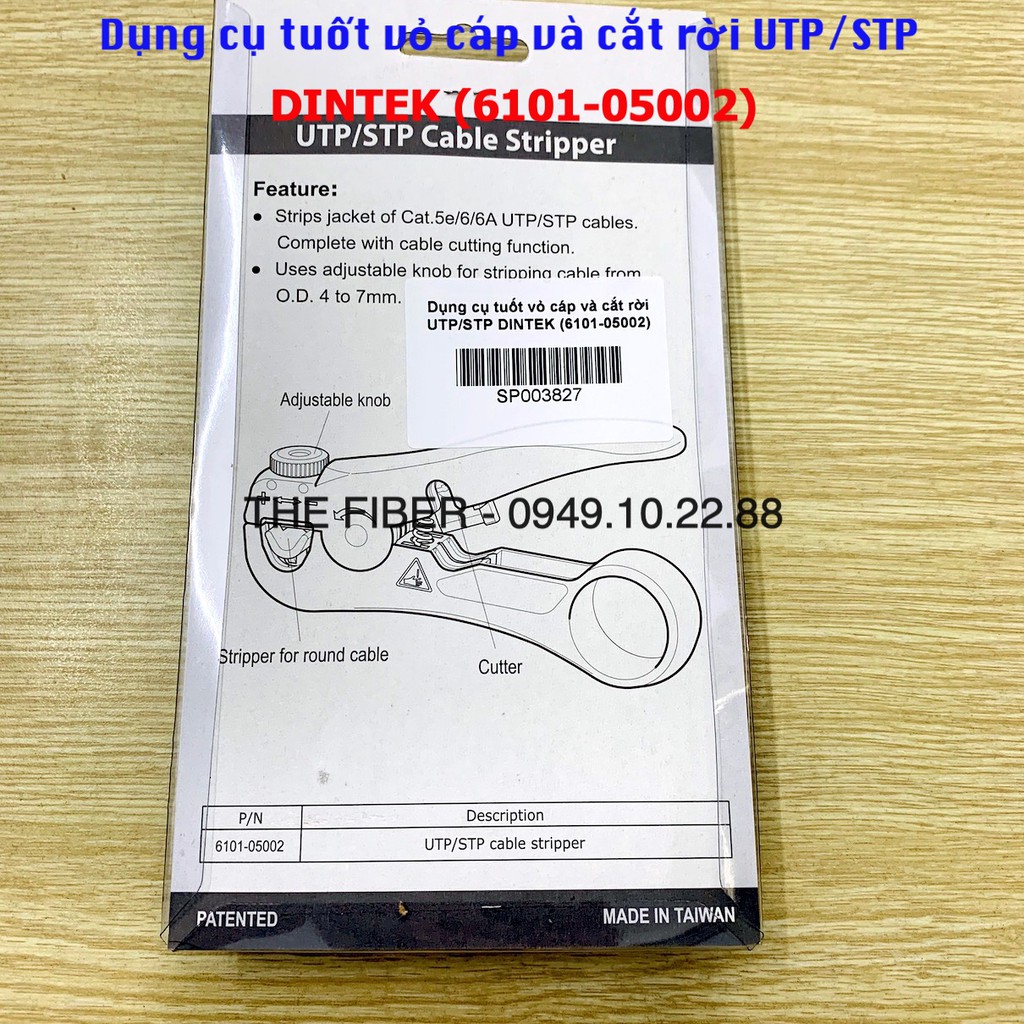 Dụng cụ tuốt vỏ cáp và cắt rời UTP/STP DINTEK (6101-05002)