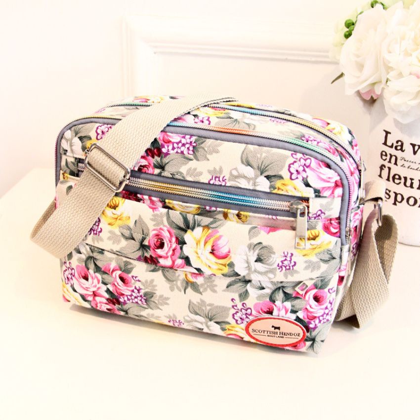 Túi xách đeo chéo nữ 5 ngăn size 26cm chất liệu vải dù chống nước, chống xước cao cấp với nhiều màu sắc lựa chọn TX062