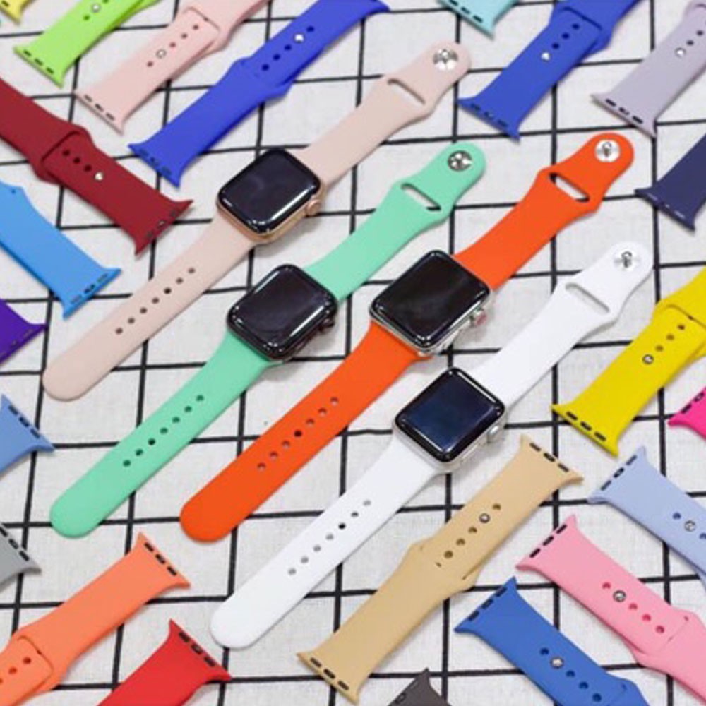 Dây Đeo Apple Watch Cao Su Sport Bands, Chống Bẩn Siêu Đẹp, Siêu Mềm