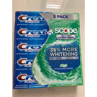 Kem đánh răng crest complete extra whitening scope 232g - chính hãng usa - date 03/2023