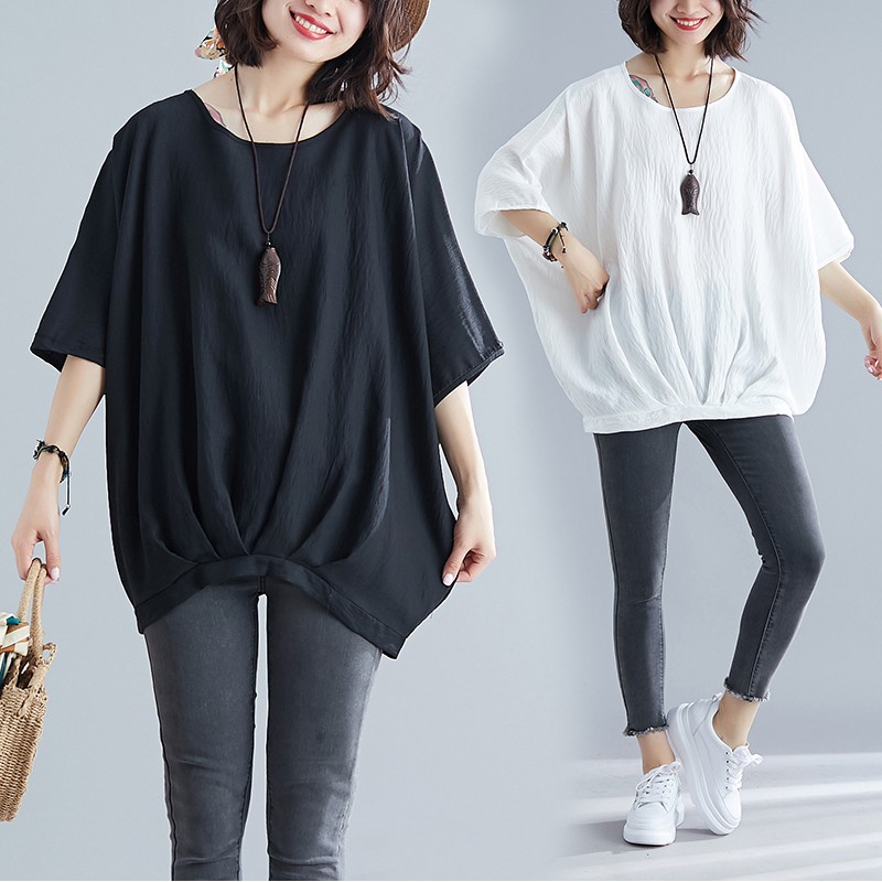 H42 Áo big size tay cánh dơi có 2 màu cơ bản
