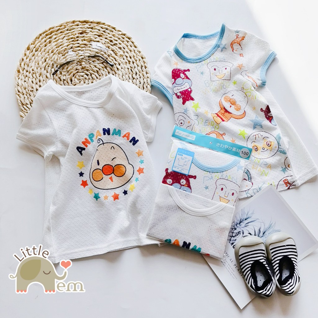 Set 2 áo bé trai/ bé gái Cotton xuất Nhật cộc tay _ Anpaman