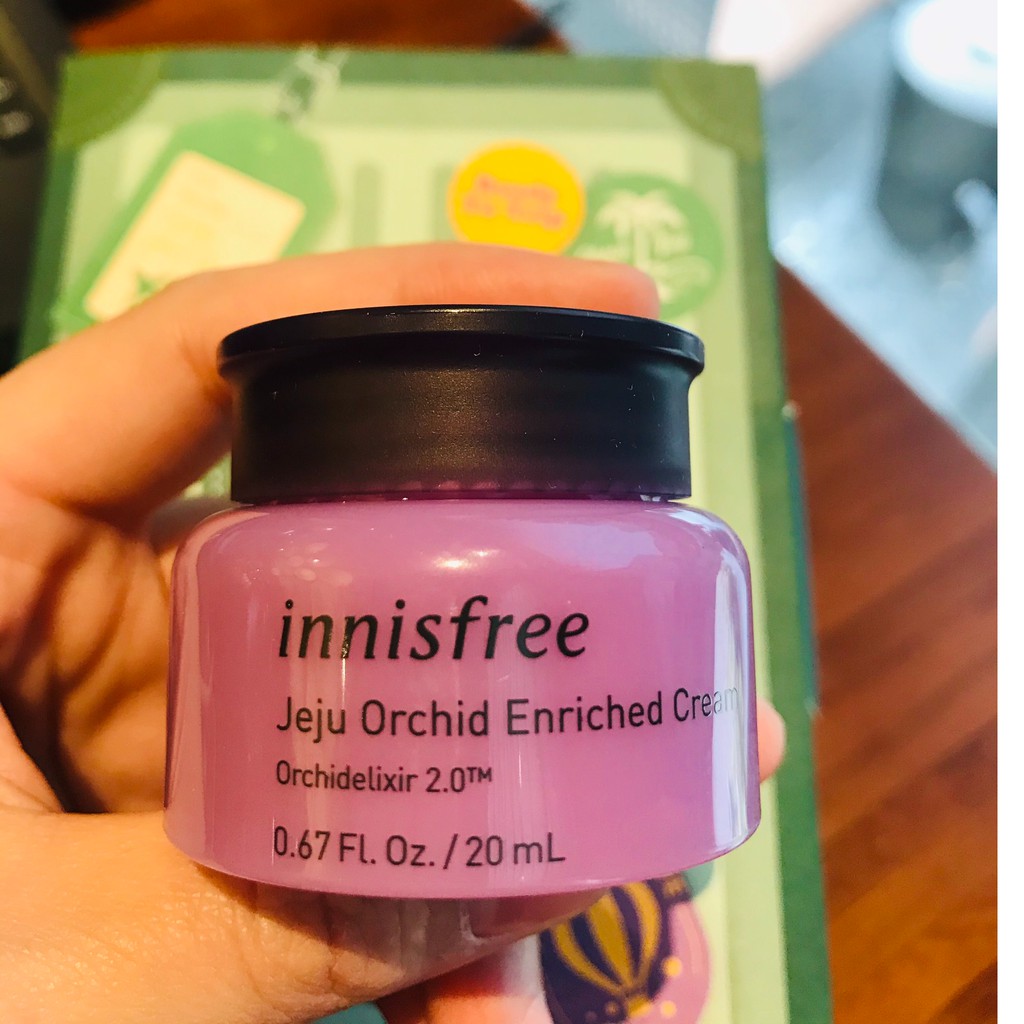 Kem dưỡng giàu dưỡng chất ngăn ngừa lão hóa sớm từ hoa lan Innisfree Jeju Orchid Enriched Cream 20ml 10ml