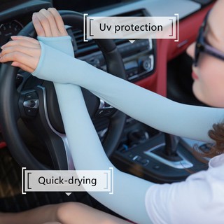 Băng tay áo mùa hè băng lụa chống nắng găng tay dành cho nữ lái xe ngoài trời bảo vệ uv cánh tay thể thao chạy bộ