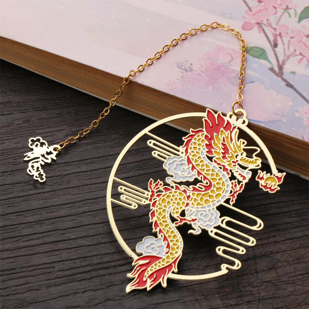 Wttle Đánh Dấu Trang Sách Mặt Dây Chuyền Bằng Đồng Thau Hình Cá Koi Tua Rua Kim Loại Đánh