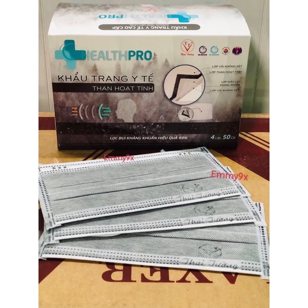 Khẩu trang y tế Thái Tường 4 lớp CÓ kháng khuẩn. Hộp 50 cái