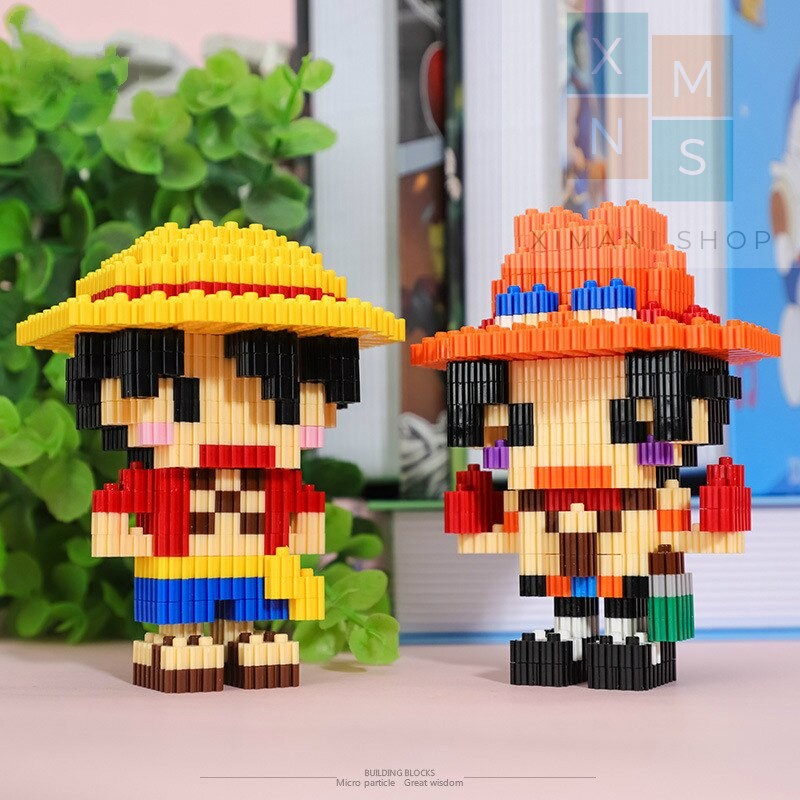 12 Mẫu Mô Hình Lắp Ráp Lego One Piece 3D Anime Nhân Vật Luffy Zoro Ace Sanji Nami Chopper Robin Brook Mini - Đảo Hải Tặc