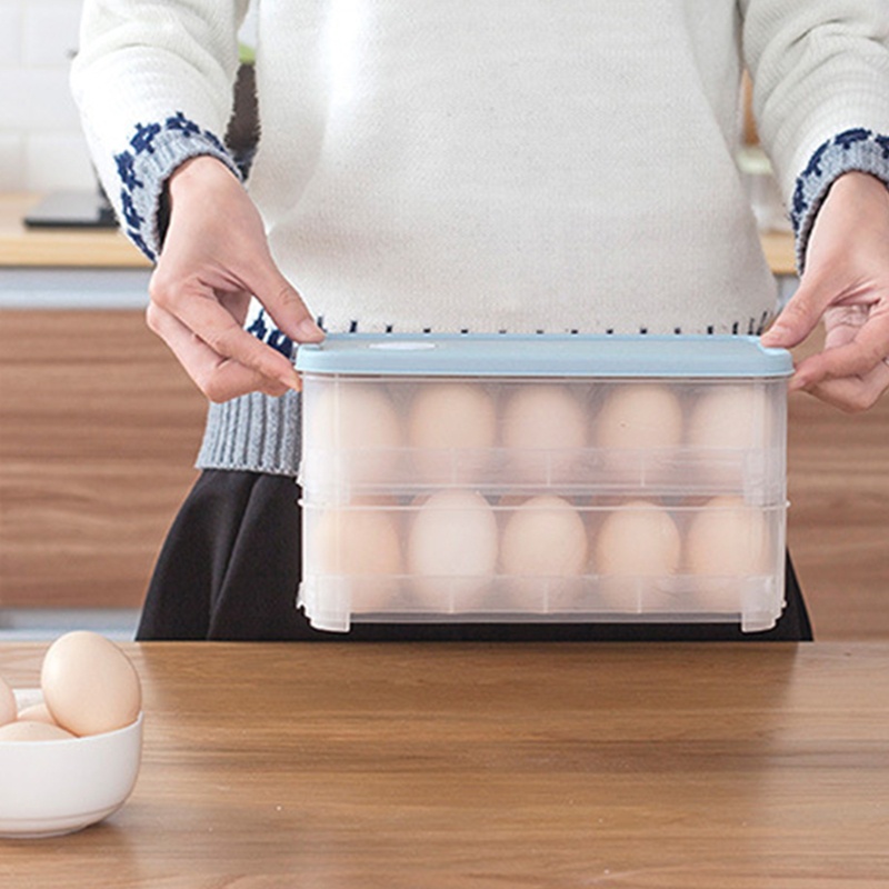 Hộp Đựng Trứng 10 / 20 Ngăn Có Nắp Đậy Tiện Dụng Cho Tủ Lạnh / Nhà Bếp