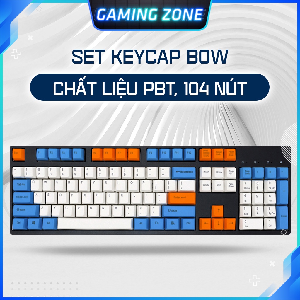 Keycap bàn phím cơ Carbon/Chalk/Bow/White Gray nhựa PBT 108 phím siêu đẹp