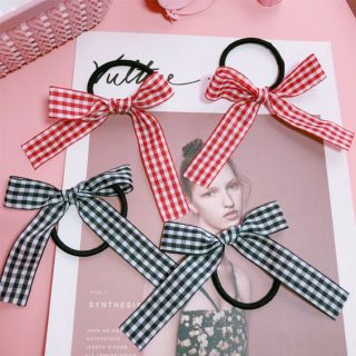 [NEW]Dây buộc tóc nơ kẻ caro