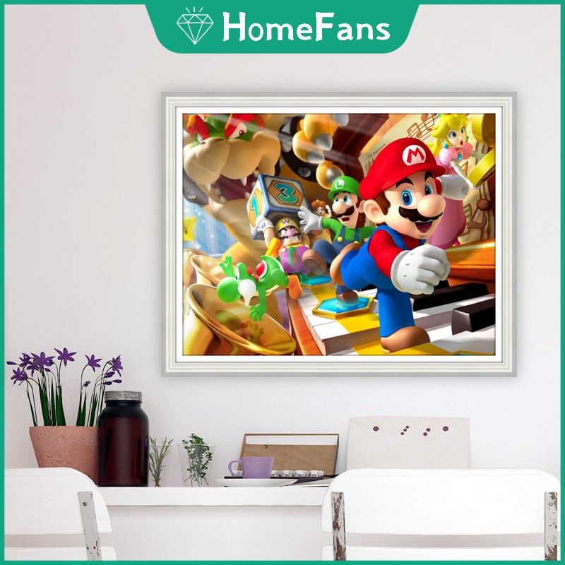 DISNEY Bộ Tranh Đính Đá 5D Tự Làm Hình Công Chúa Mickey Hoạt Hình Trang Trí Nhà Cửa 50x40cm