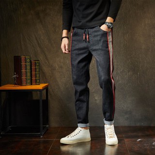 Quần Jeans Nam Lưng Thun Sọc Viền 2 Bên Cá Tính