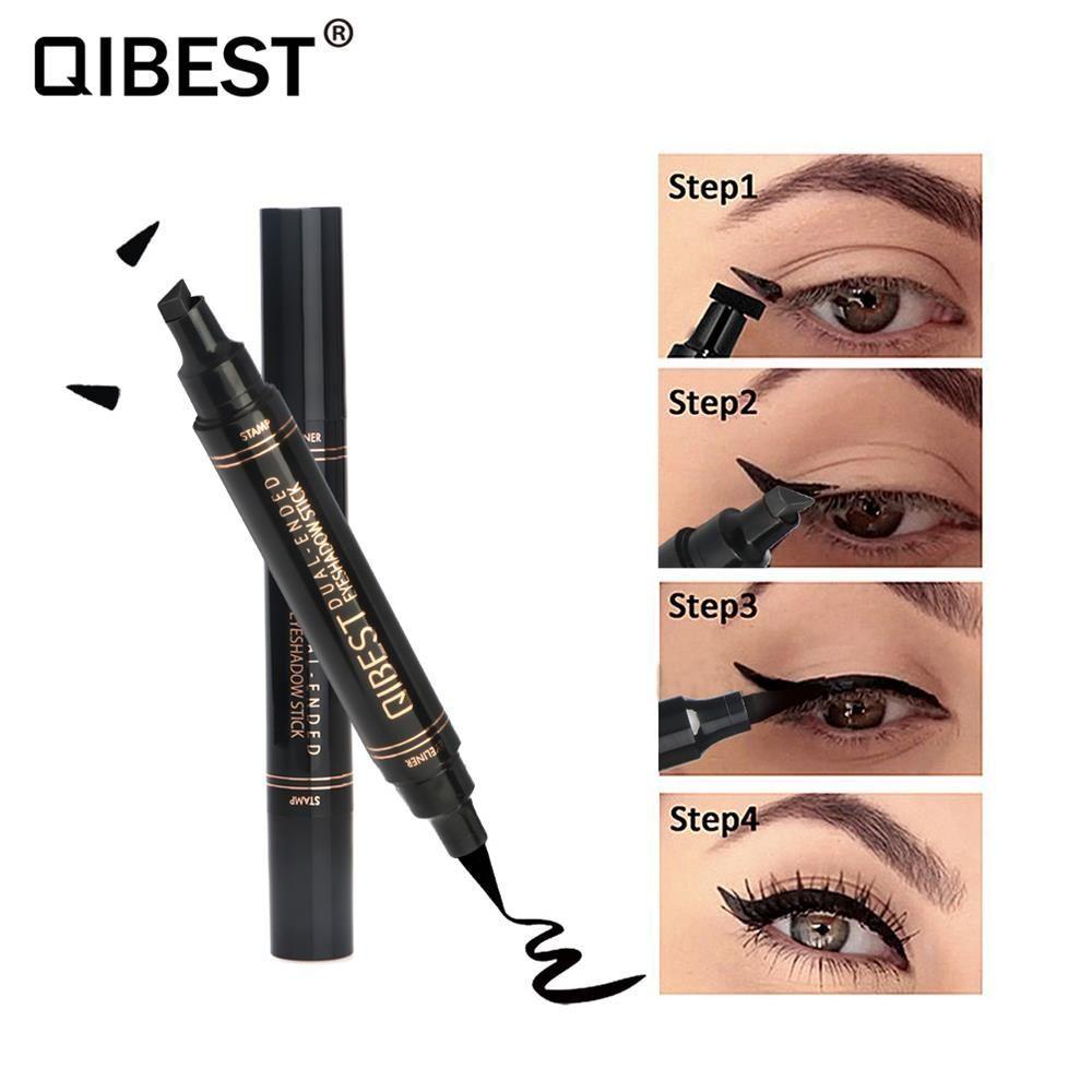 Bút Kẻ Mắt Dạng Lỏng Mau Khô Kháng Nước Hai Đầu Tiện Dụng