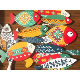 Tranh cá dán tường 3D -  Cá decor vintage