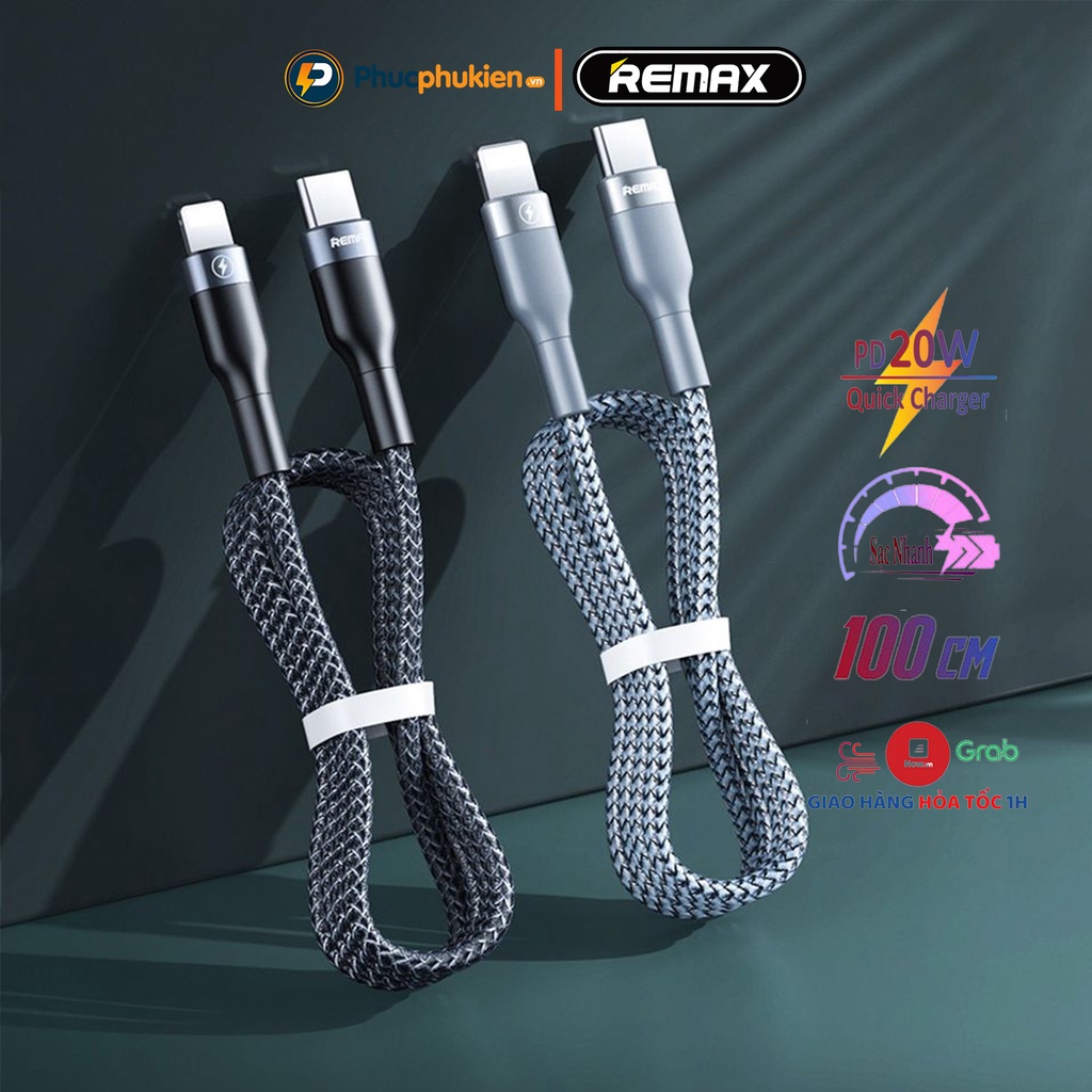 Dây sạc nhanh 20w chính hãng Remax 009 sạc nhanh 20w chuẩn PD cho 8 Plus đến 14 Pro max Phúc Phụ Kiện Remax