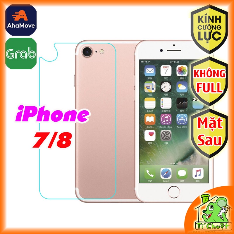 [Ảnh Thật] Kính CL iPhone 7/ 8 MẶT SAU Cường Lực 2.5D Không FULL, 9H-0.26mm