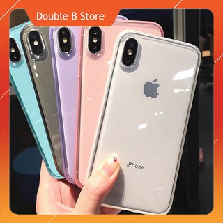 Ốp lưng trong suốt cho iphone viền nhám đủ màu
