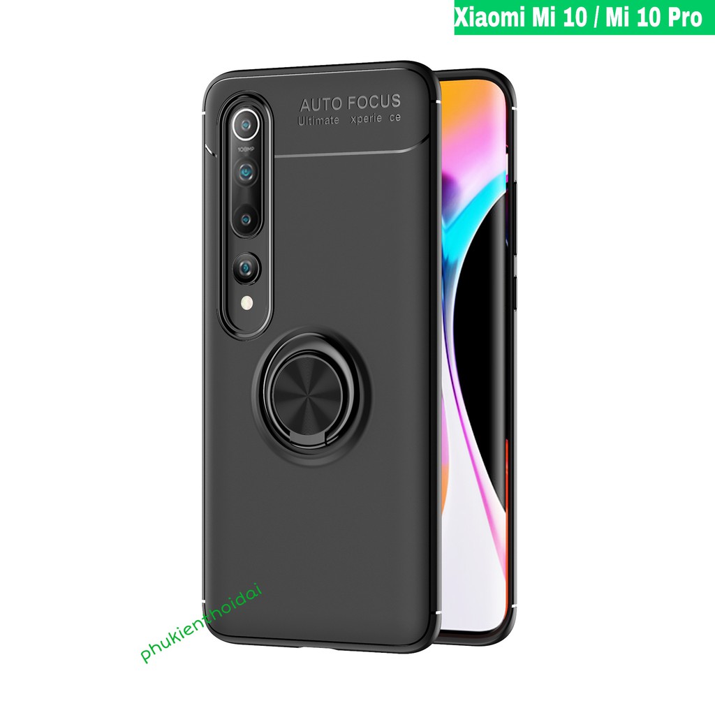 Ốp lưng Xiaomi Mi 10 / Mi 10 Pro FREESHIP Từ 50k hiệu Auto Focus giá đỡ nhẫn Ver 2 dẻo mềm 1