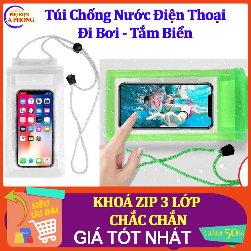 [Bán Sỉ] Túi đựng điện thoại chống nước, túi đựng ví đồ dùng chống nước đi biển, bơi, mưa không lo ướt