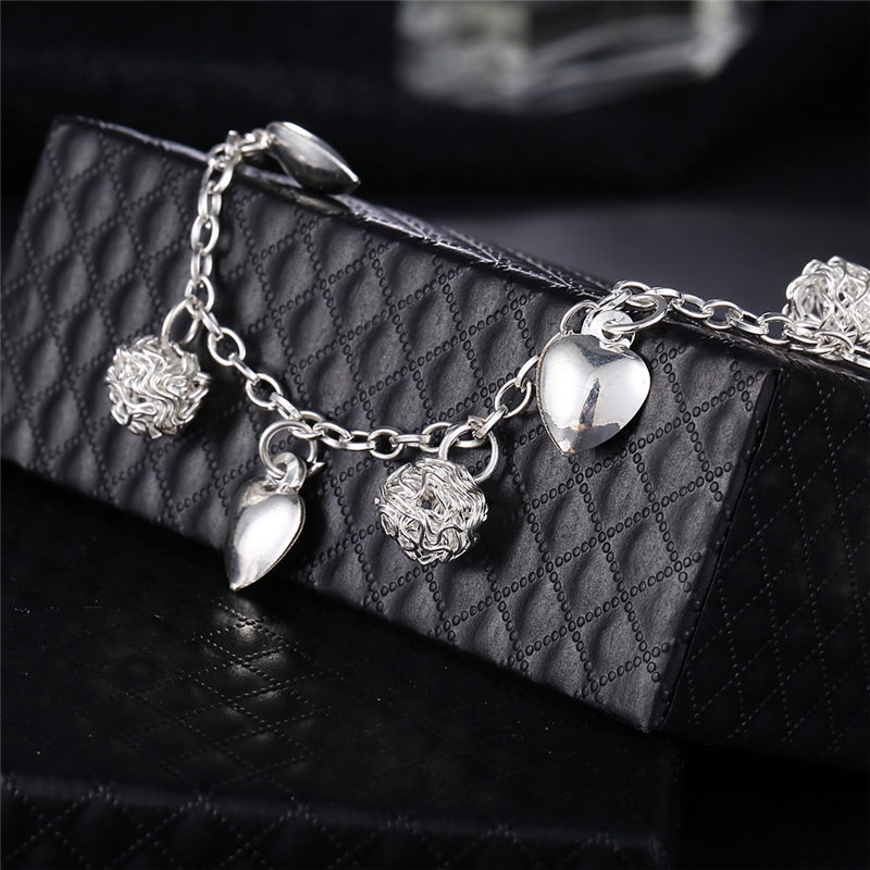 IF ME Vòng Tay Kim Loại Mặt Hình Trái Tim Thời Trang Cho Nữ