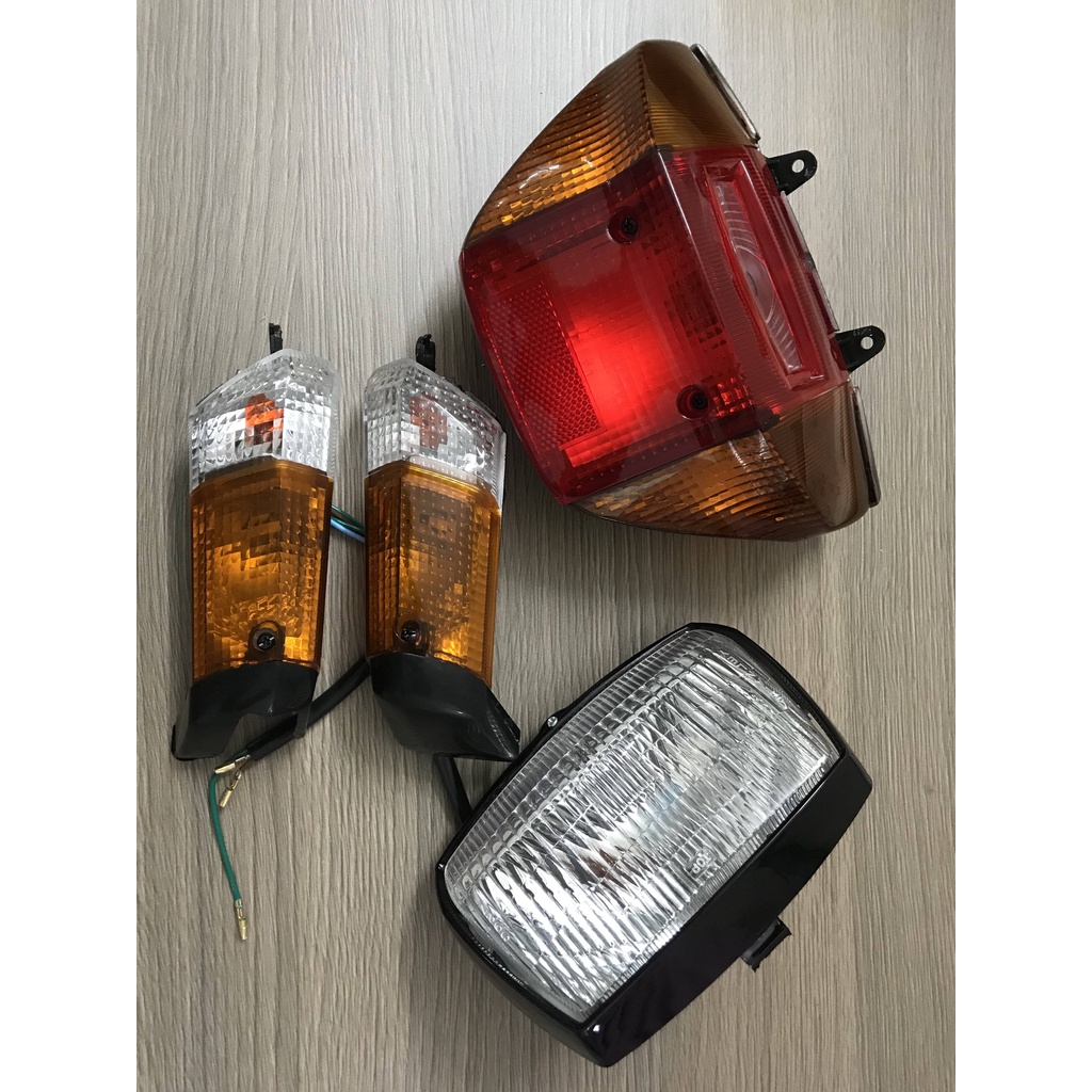 Pha đèn Dream thái củ hậu củ xinhan 3 món đủ đuôi bóng vành đèn sắt bộ pha đèn củ hậu củ xi nhan honda dream cao cấp
