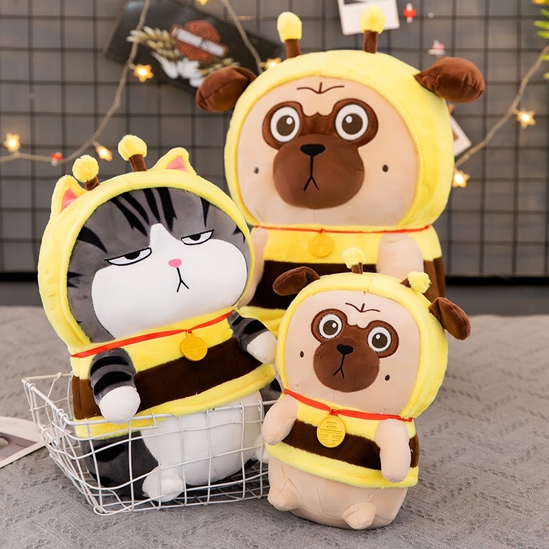 Gấu Bông Mèo Hoàng Thượng Áo Ong, Chó Nô Tỳ Áo Ong. Hàng Loại 1 Mềm, Êm, ĐẸP