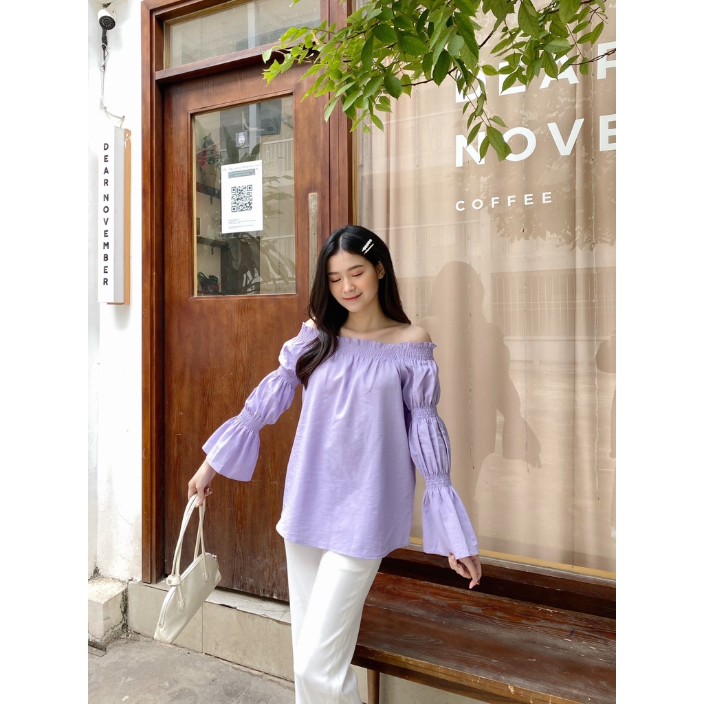 YU CHERRY | Áo Shirred sleeve top YA409