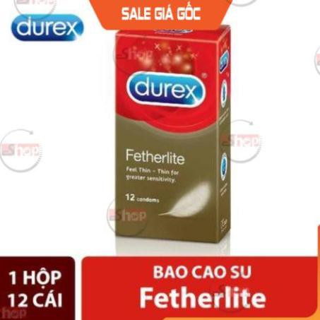 [Hàng Chính Hãng]  Bao cao su Durex Fetherlite Size 52mm - Hộp 12 cái, Bcs Siêu Mỏng, Nhiều Gel Kéo Dài Thời Gian Yêu.